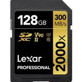 UHS-II Memory Cards LEXAR Professional SDXC Class 10 UHS-II U3 V90 300/260MB/s 128GB (2000x)