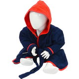 6-9M Dressing Gowns Children's Clothing A&R Towels Baby/Toddler Babiezz Hooded Bathrobe - French Navy/Fire Red
