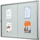 White Bulletin Boards Nobo Premium Plus Magnetic Lockable Notice Board 18xA4