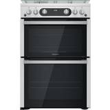 Silver Gas Cookers Hotpoint HDM67G0C2CX/U Stainless Steel, Silver
