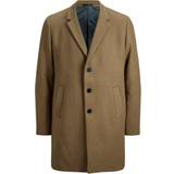 Brown - Men Coats Jack & Jones Moulder Coat - Beige/Khaki