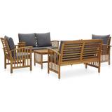 Wood Outdoor Lounge Sets Garden & Outdoor Furniture vidaXL 3057973 Outdoor Lounge Set, 1 Table incl. 2 Chairs & 2 Sofas