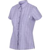 Slit Shirts Regatta Women's Mindano V Short Sleeved Shirt - Lilac Bloom Checl