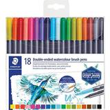 Brush Pens Staedtler 3001 Double Ended Watercolour Brush Pen 18-pack