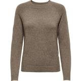 Only Solid Colored Knitted Pullover - Brown/Brownie