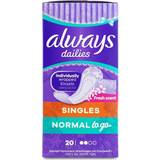 Menstrual Pads Always Dailies Singles Normal To Go Fresh Pantyliners 20-pack