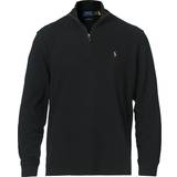 Knitted Sweaters - Men Jumpers Polo Ralph Lauren Double Knit Jaquard Half Zip Sweater - Black