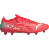 Red - Women Football Shoes Puma Ultra 1.3 FG/AG W - Sunblaze/White/Elektro Aqua