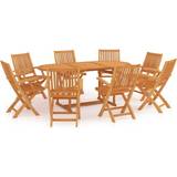 vidaXL 3059562 Patio Dining Set, 1 Table incl. 8 Chairs