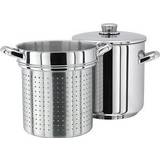 Kitchen Craft World of Flavours Italian Stainless Steel 4 L Pasta Pot with  Steamer Insert, 20 cm