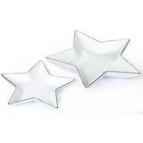 Transparent Serving Platters & Trays Waterside Silver Rim Star Serving Dish 2pcs