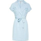 Noisy May Vera Short Sleeved Shirt Dress - Light Blue Denim