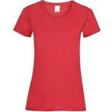 Universal Textiles Womens Value Fitted Short Sleeve Casual T-shirt - Bright Red