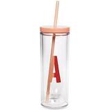 Kate Spade New York Alpahbet Glass Jar with Straw