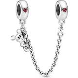 Pandora Disney Climbing Mickey Safety Chain Charm - Silver/Red