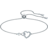 Adjustable Size Bracelets Swarovski Infinity Heart Bracelet - Silver/Transparent