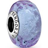 Purple Charms & Pendants Pandora Wavy Murano Glass Charm - Silver/Purple