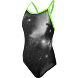 Zone3 Women's Cosmic Bound Back Swimming Costume - Gray/Fluro Yellow
