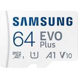 Samsung 64 GB Memory Cards Samsung Evo Plus microSDXC Class 10 UHS-I U1 V10 A1 130/130MB/s 64GB +SD Adapter