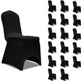 vidaXL Stretch 18pcs Loose Chair Cover Black