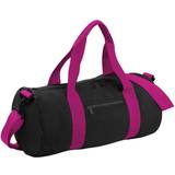 BagBase Plain Varsity Duffle Bag - Black/Fuchia