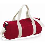 BagBase Plain Varsity Duffle Bag - Classic Red/Off White