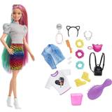 Dolls & Doll Houses Barbie Leopard Rainbow Hair Doll