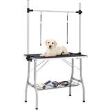 vidaXL Adjustable Dog Grooming Table with 2 Loops and Basket 90x60x76cm