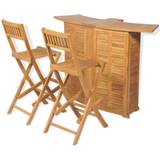 Brown Outdoor Bar Sets Garden & Outdoor Furniture vidaXL 43805 Outdoor Bar Set, 1 Table incl. 2 Chairs