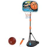 Homcom 3 Pcs Kids Basketball Set w/ Hoop Ball Pump Height for 3-8 Yrs
