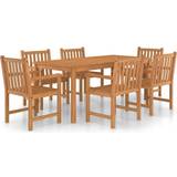Rectangular Patio Dining Sets vidaXL 3059944 Patio Dining Set, 1 Table incl. 6 Chairs