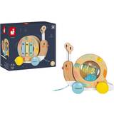 Janod Musical Toys Janod Pure Pull Along Animal Snail with Drum