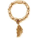 Adjustable Size Rings ChloBo Mini Rice Feather Ring - Gold