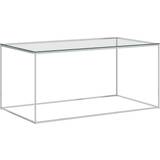 vidaXL Stainless Steel and Glass Coffee Table 50x90cm