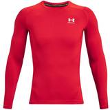 Base Layer Tops on sale Under Armour Men's Heatgear Long Sleeve Top - Red/White