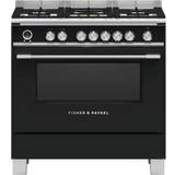 240 V Gas Cookers Fisher & Paykel OR90SCG6B1 Black