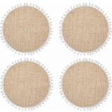 KitchenCraft Natural Elements Hessian Place Mat White, Beige