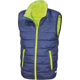 Reflectors Padded Vests Children's Clothing Result Kid's Core Sleeveless Zip Up Bodywarmer - Navy/Lime
