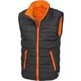 Pockets Vests Result Kid's Core Sleeveless Zip Up Bodywarmer - Black/Orange