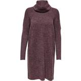 Only Jana Long Knitted Dress - Red/Rose Brown