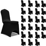 Black Loose Chair Covers vidaXL Stretch 24pcs Loose Chair Cover Black