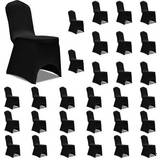 vidaXL Stretch 30pcs Loose Chair Cover Black