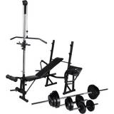 Exercise Bench Set vidaXL Training Bench With Weight Rack Barbell and Dumbbell Set 30.5 kg