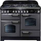 Steam Function Cookers Rangemaster CDL110DFFSL/C Classic Deluxe 110 Dual Fuel Chrome, Grey