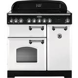 90cm - Electric Ovens Cookers Rangemaster CDL90EIWH/C Classic Deluxe 90cm Electric Induction White