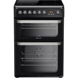 60cm - Electric Ovens Cookers Hotpoint HUE61KS White, Black