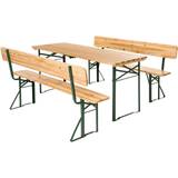 Wood Picnic Tables Garden & Outdoor Furniture tectake Table and Bench Set with Backrest
