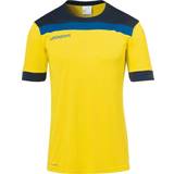 Uhlsport Offense 23 Short Sleeved T-shirt Unisex - Lime Yellow/Navy/Azurblue