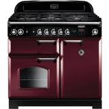 Gas Ovens Induction Cookers Rangemaster Classic CLA100DFFCY/C 100cm Dual Fuel Chrome, Red