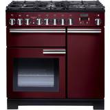 Gas Cookers Rangemaster PDL90DFFCY/C Professional Deluxe 90cm Dual Fuel Cranberry Red